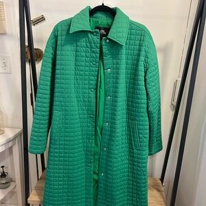 Urban Outfitters Green Quilted Puffer Coat